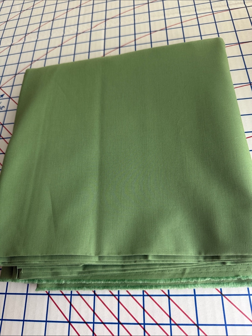 Vintage 1970s Avocado Green Cotton Blend Fabric 2+ Yards x 44” Solid Sturdy